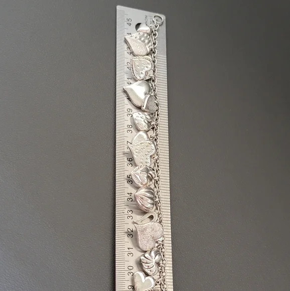 JCM Mauritius Sterling Silver Heart Charm Bracelet – Artisan by Jacmel Jewelry - Picture 5 of 5